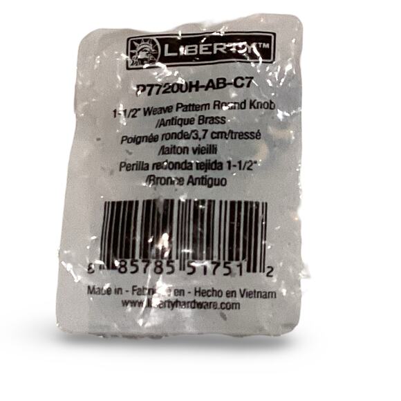 Liberty Weave Pattern 1-1/2 in. (37 mm) Antique Brass Round Cabinet Knobs - Picture 6 of 7